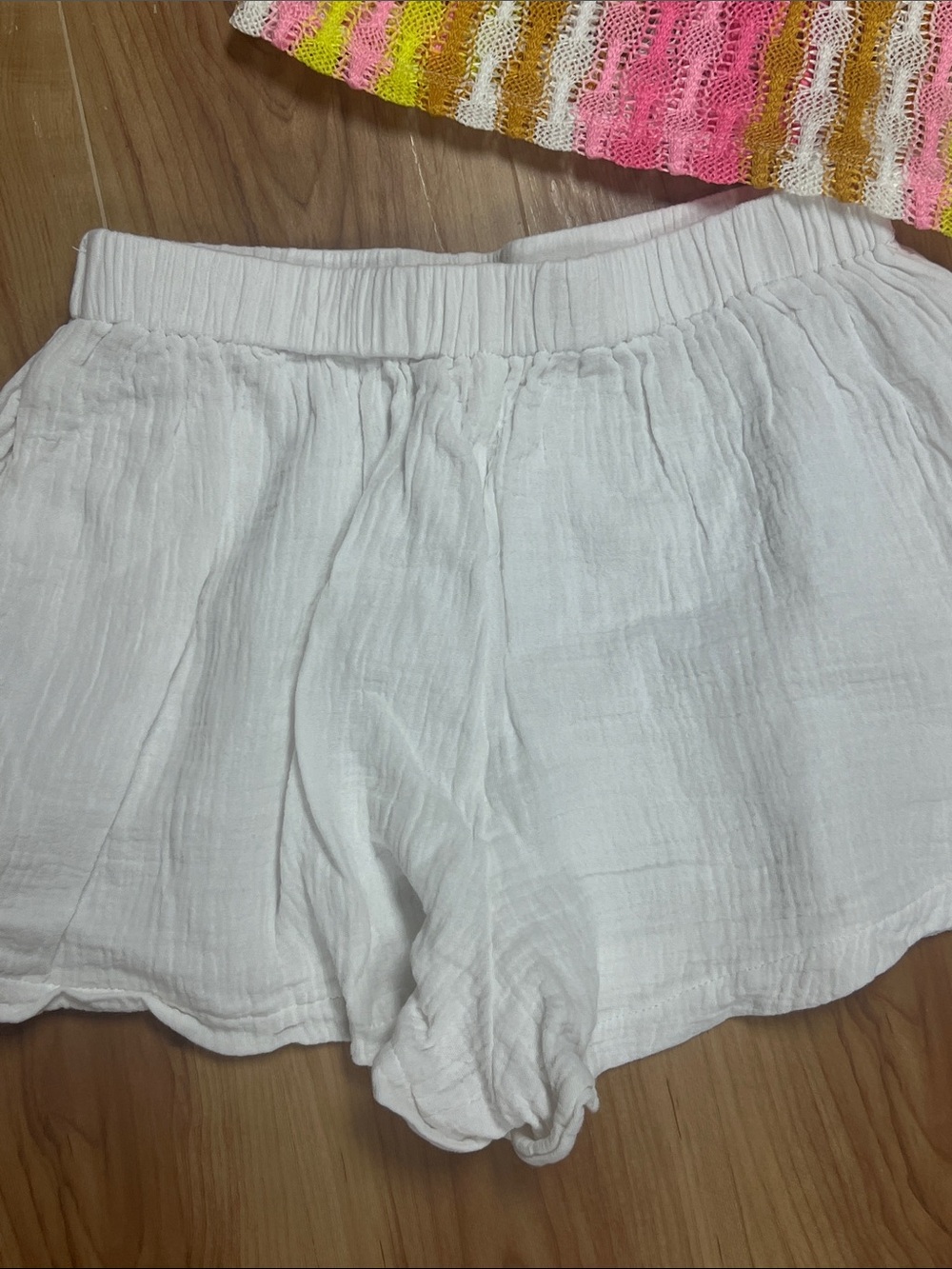 Sz S NWOT set wild fable Crochet Tank Top and white shorts with pockets - Picture 2 of 5